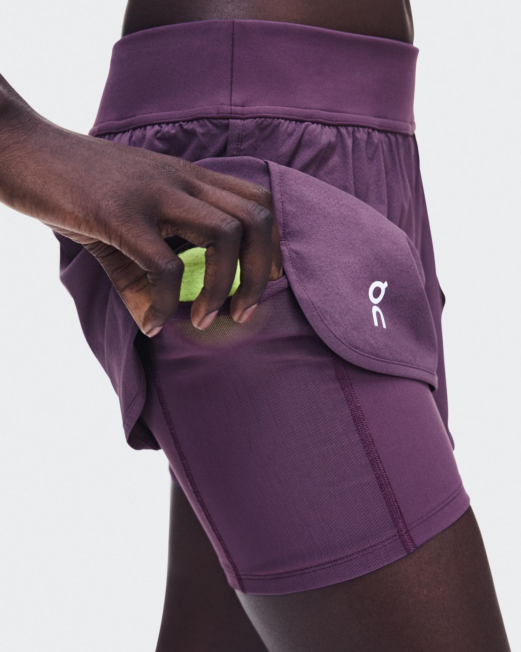 On Shoes Purple 3" Court Shorts 2-In-1