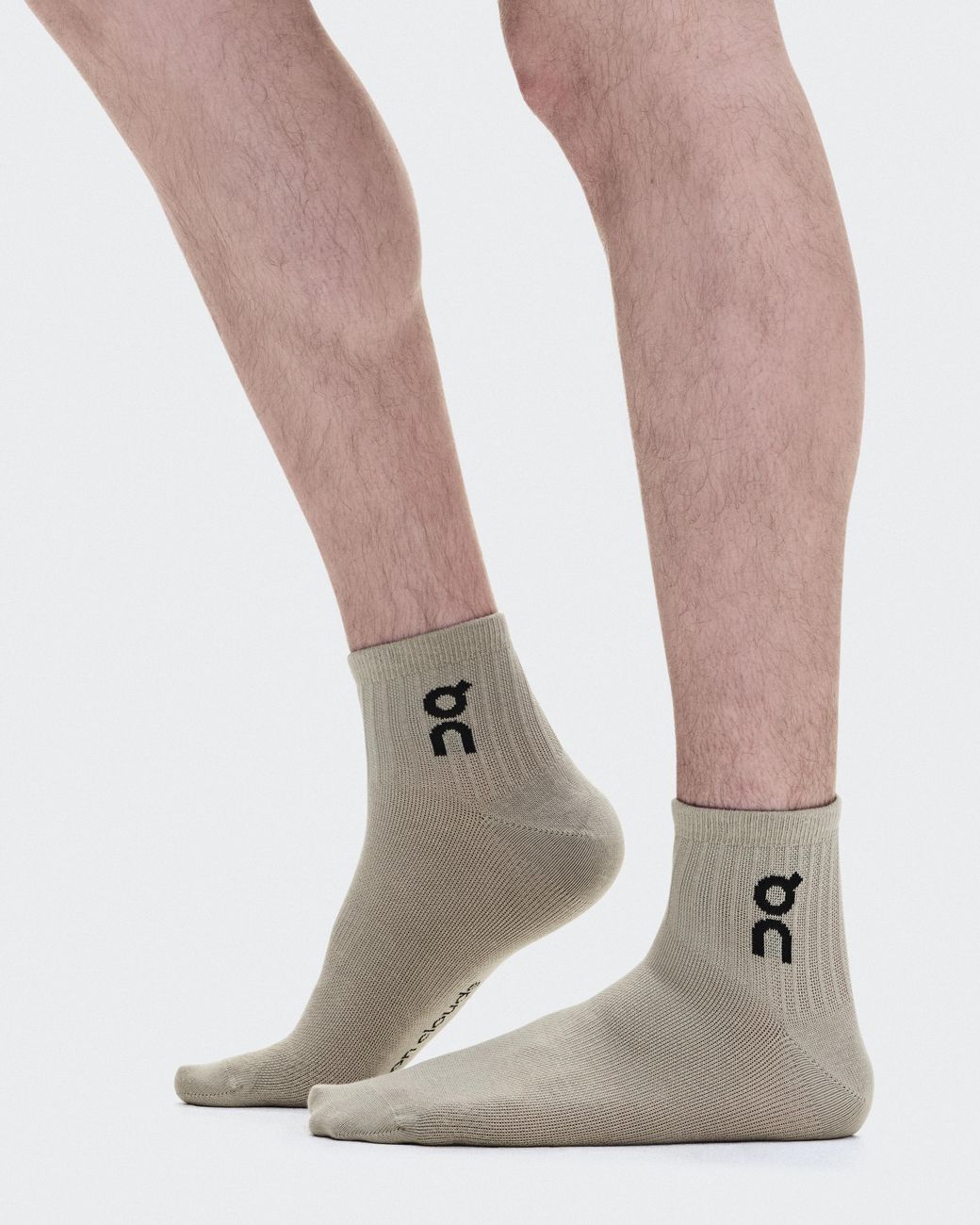 On Shoes Natural Logo Sock Mid 3P
