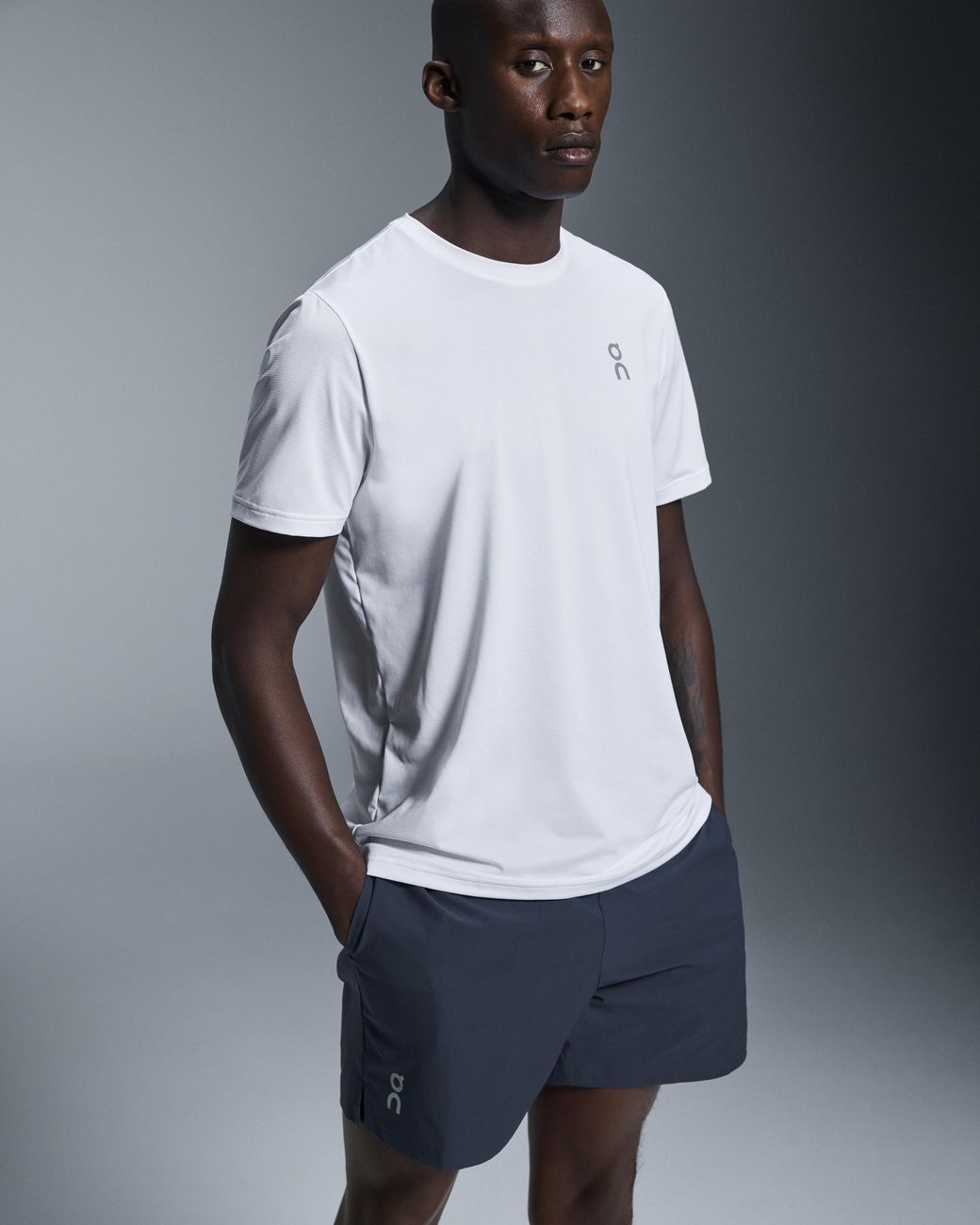 On Shoes Gray 7" Core Shorts for men