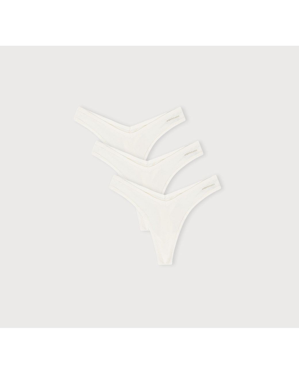 Organic Basics White Flex Thong 3-Pack Off Off Off
