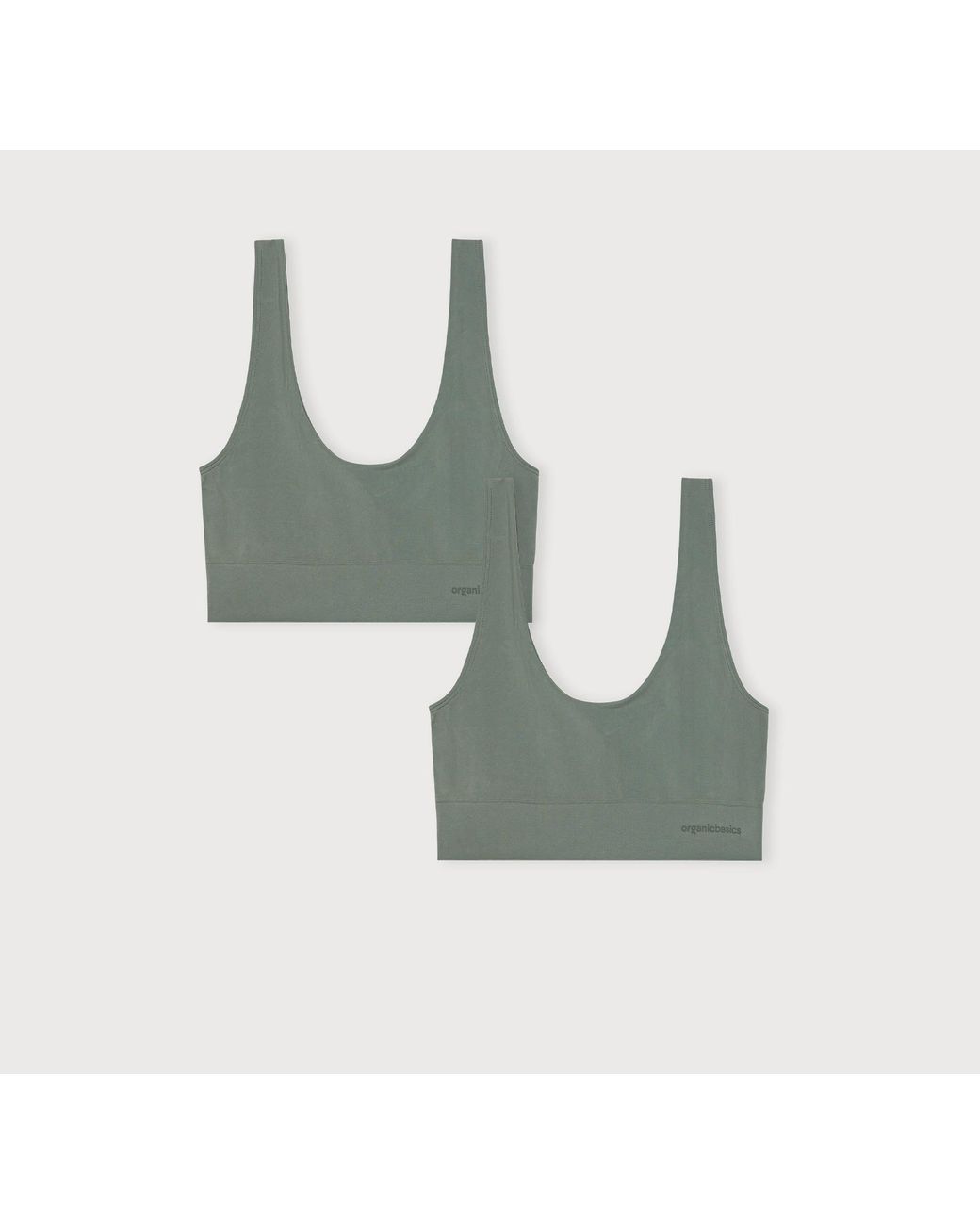 Organic Basics Green Smooth Bralette 2-Pack
