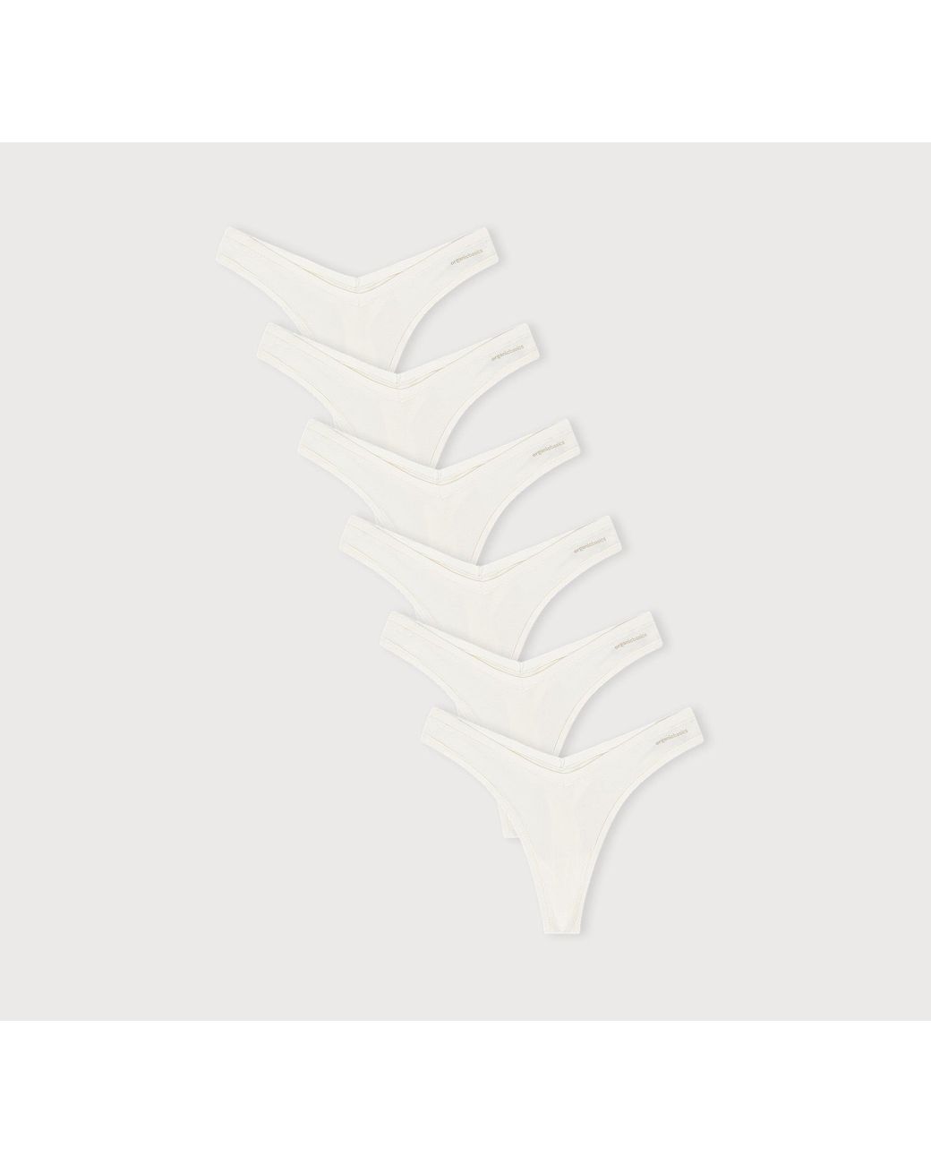 Organic Basics White Flex Thong 6-Pack