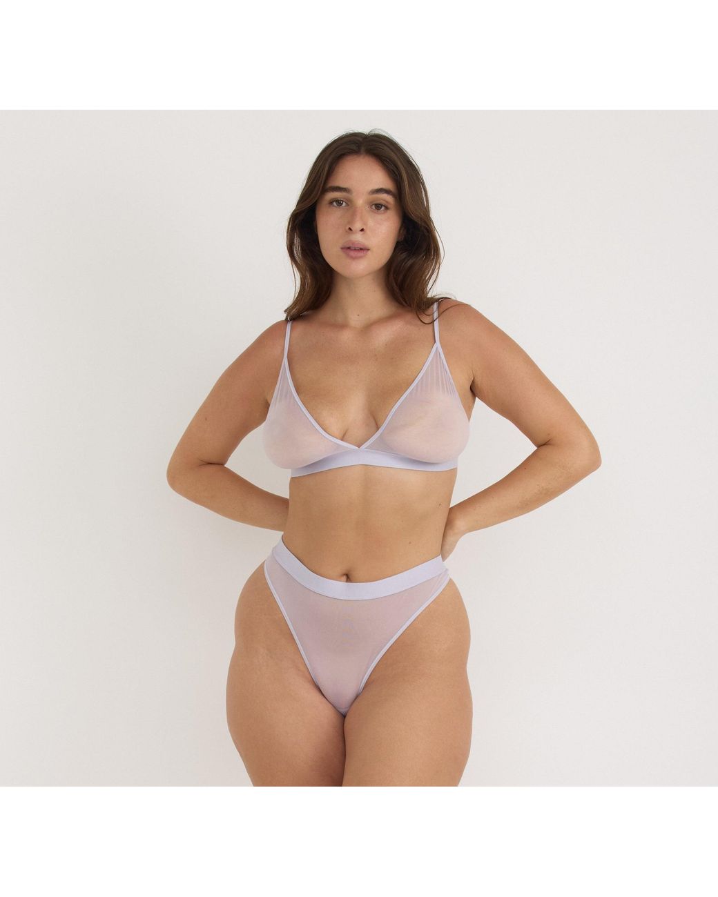 Organic Basics Brown Mesh Triangle Bralette