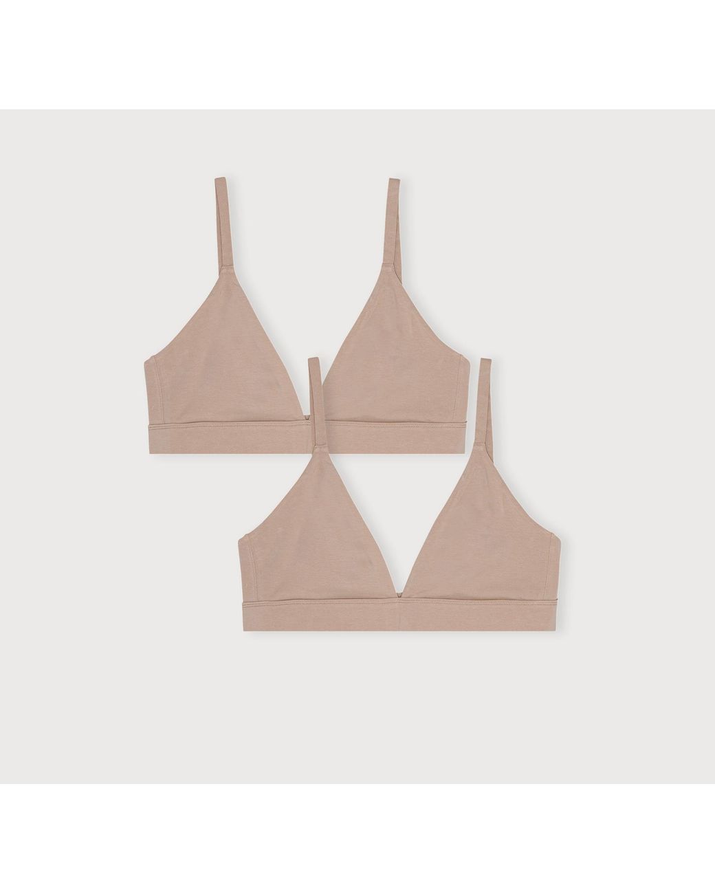 Organic Basics Natural Core Triangle Bralette 2-Pack