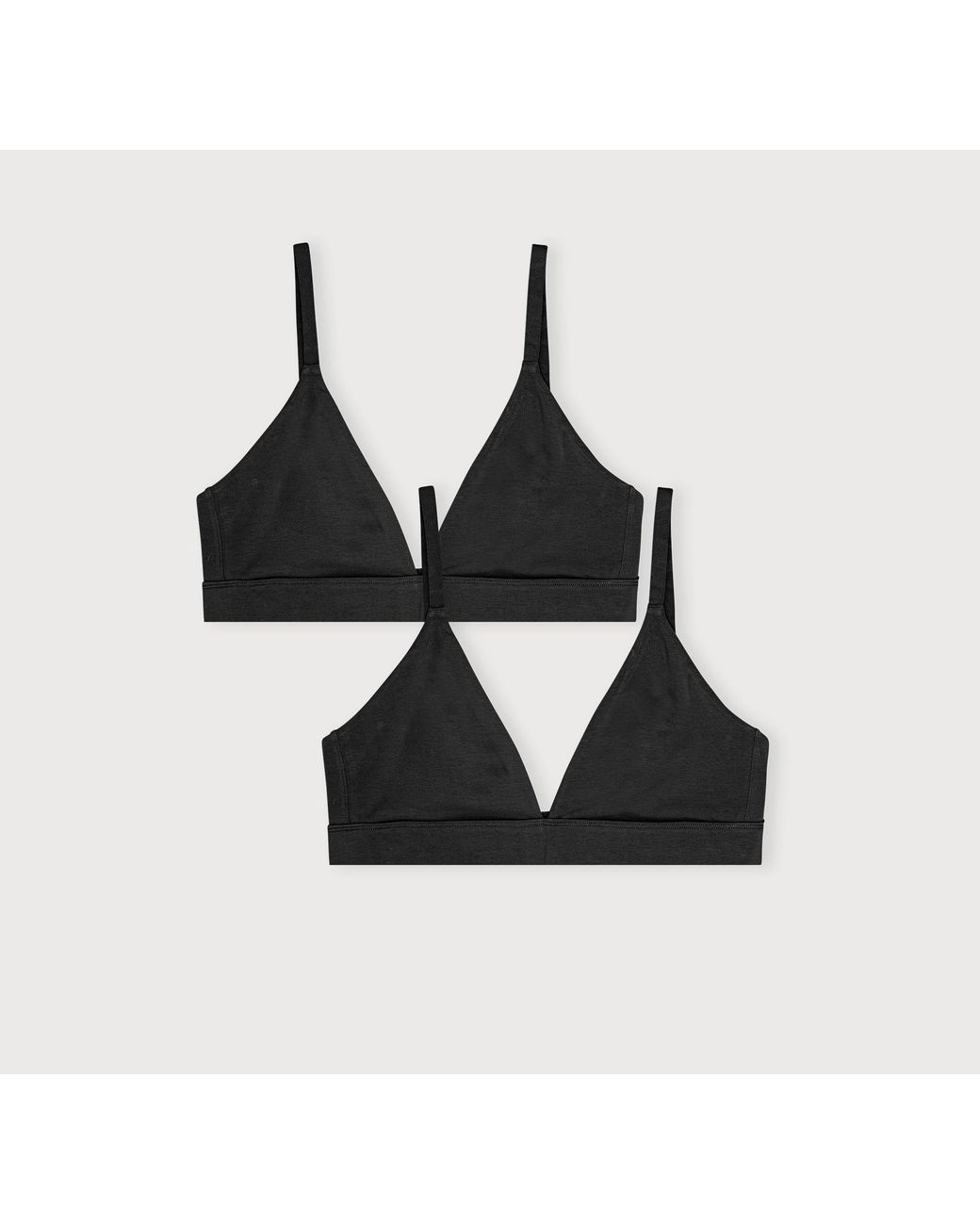 Organic Basics Black Core Triangle Bralette 2-Pack