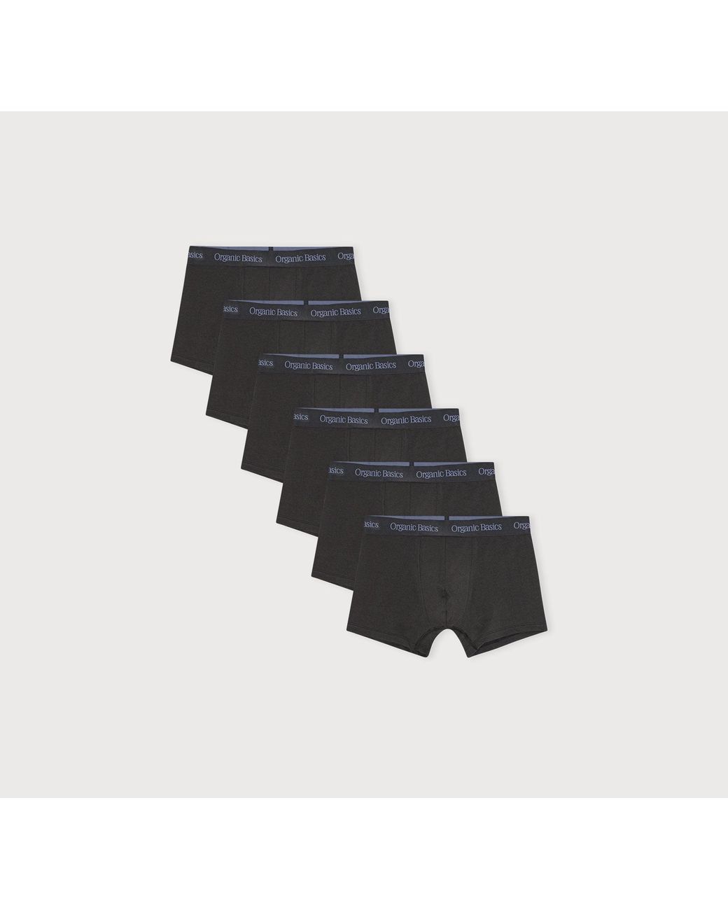 Organic Basics Black Core Trunks 6-Pack Stone for men