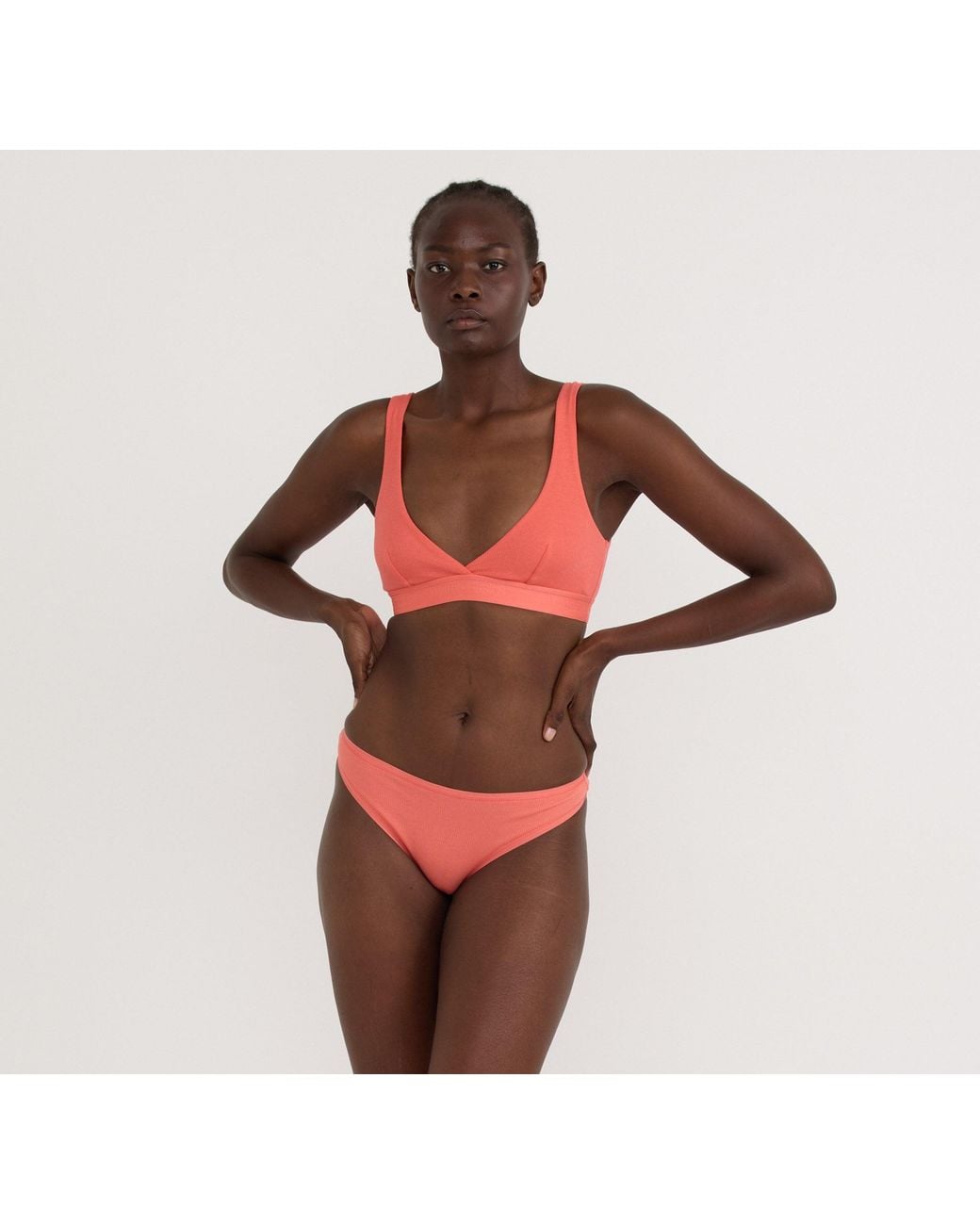 Organic Basics Brown Core Rib Thong