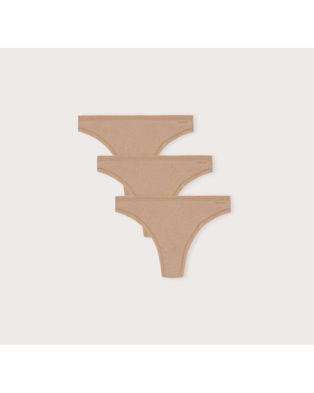 Organic Basics Natural Core Thong 3-Pack