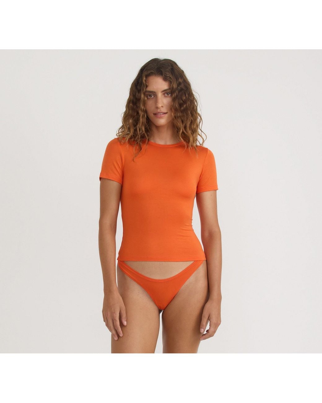 Organic Basics Orange Soft Touch Veil Tee