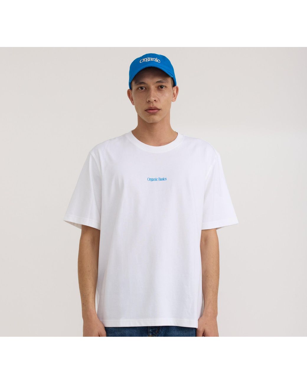 Organic Basics White True Logo Tee for men