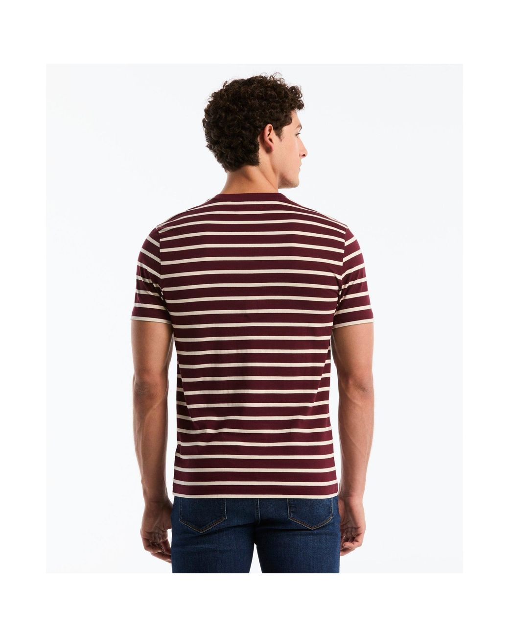 Original Penguin Red Breton Striped T-shirt In Port Royale for men