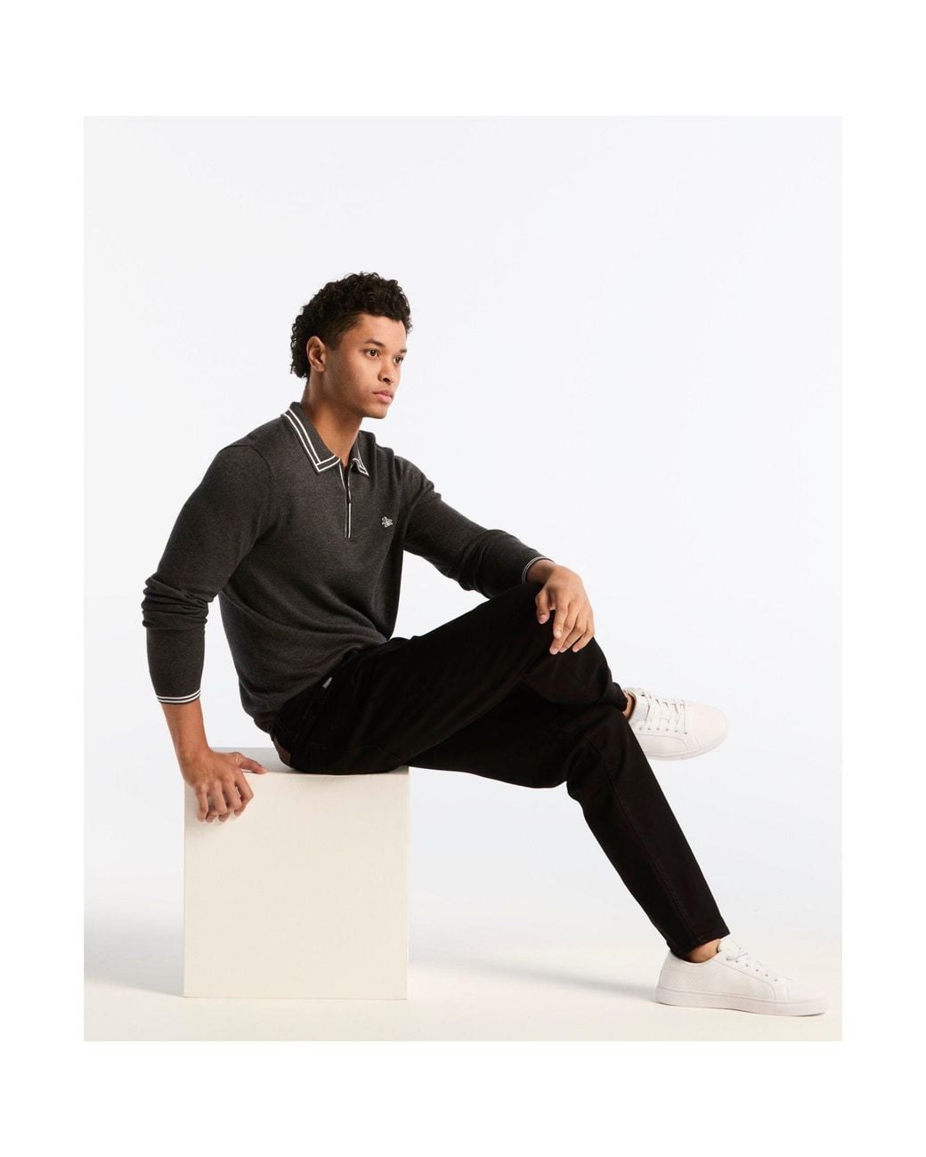 Original Penguin Straight Fit Jeans In Black for men