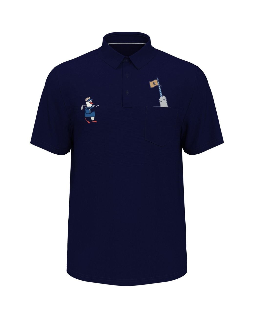 Original Penguin Blue Mixed Media Polar Pete Golf Polo for men