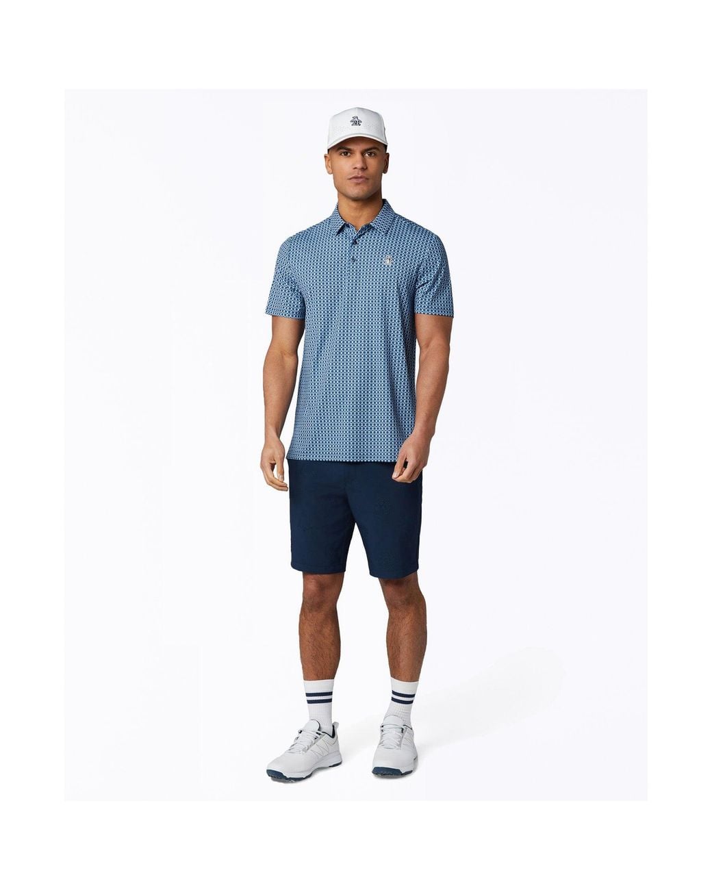 Original Penguin Blue Pete's Bow Tie Golf Polo In Black Iris for men