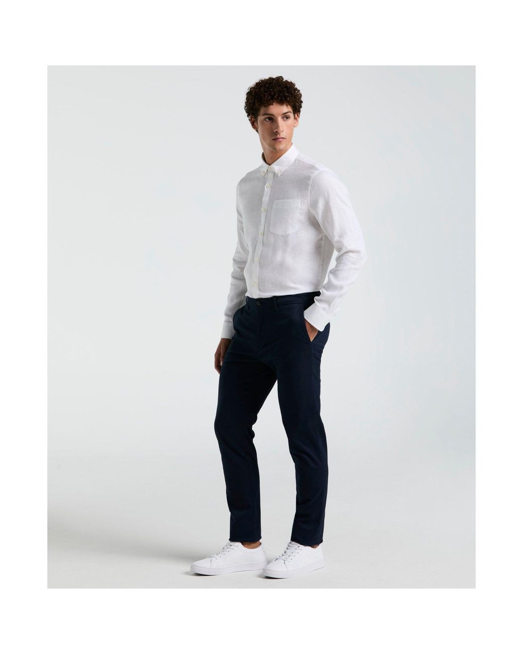 Original Penguin Gray Slim Fit Chinos In Dark Sapphire for men