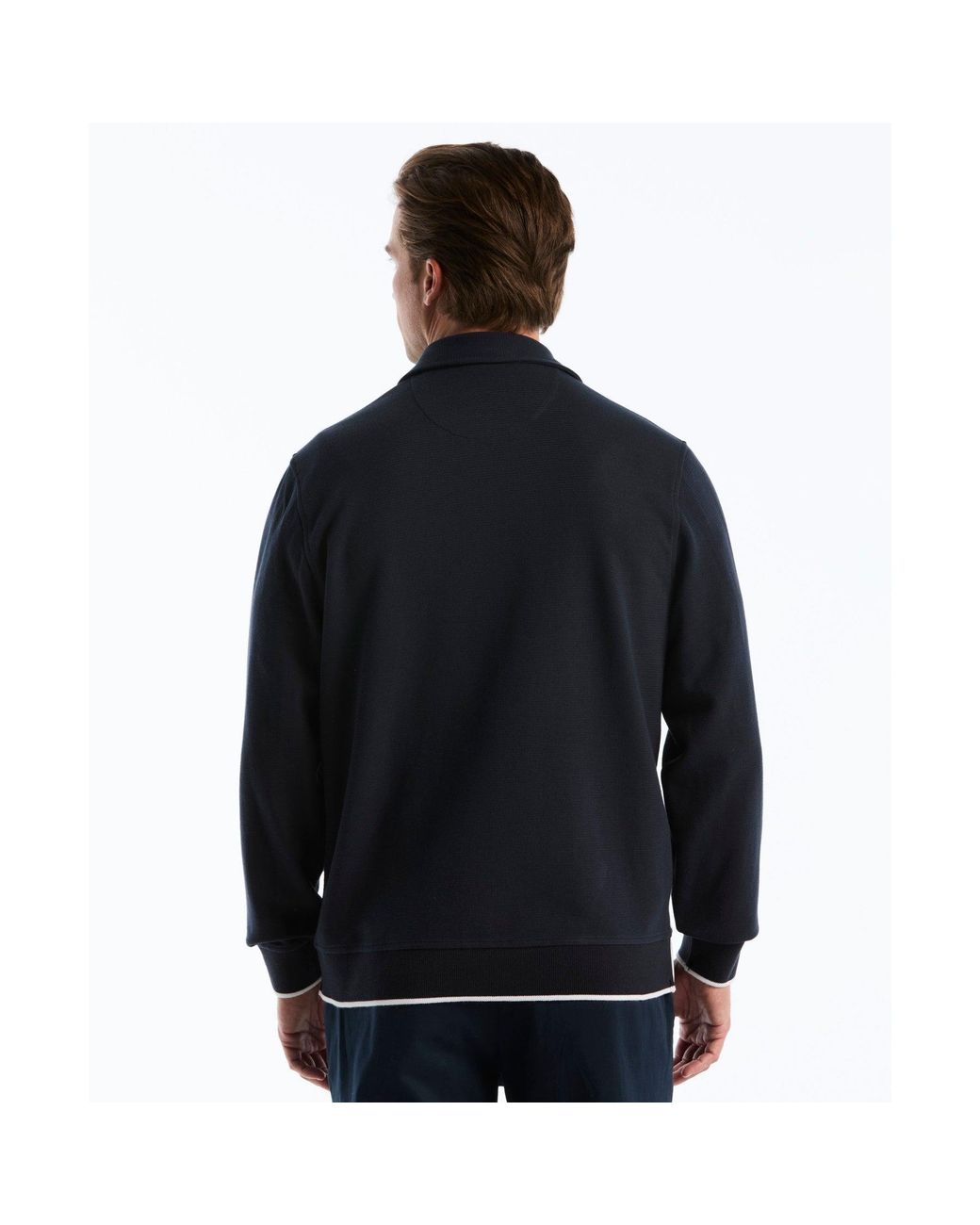 Original Penguin Black Piped Track Jacket In Dark Sapphire for men