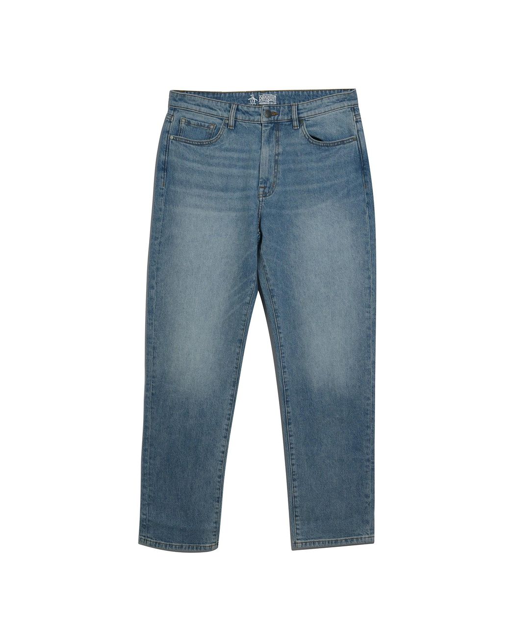Original Penguin Red Straight Fit Jeans In Light Wash for men
