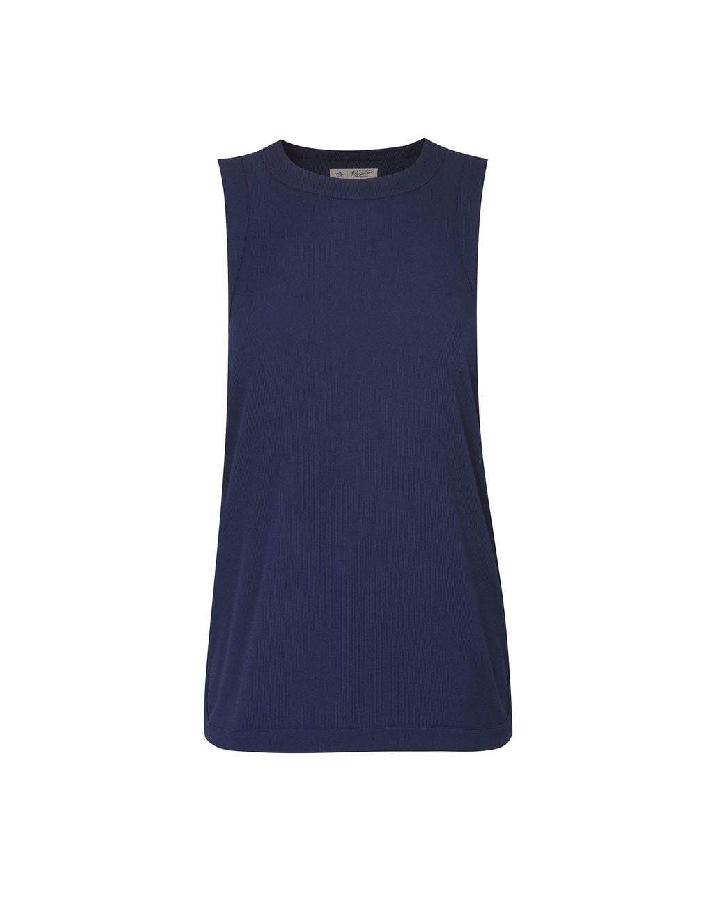 Original Penguin Blue Womens Essential Rib Tennis Tank Top In Black Iris for men