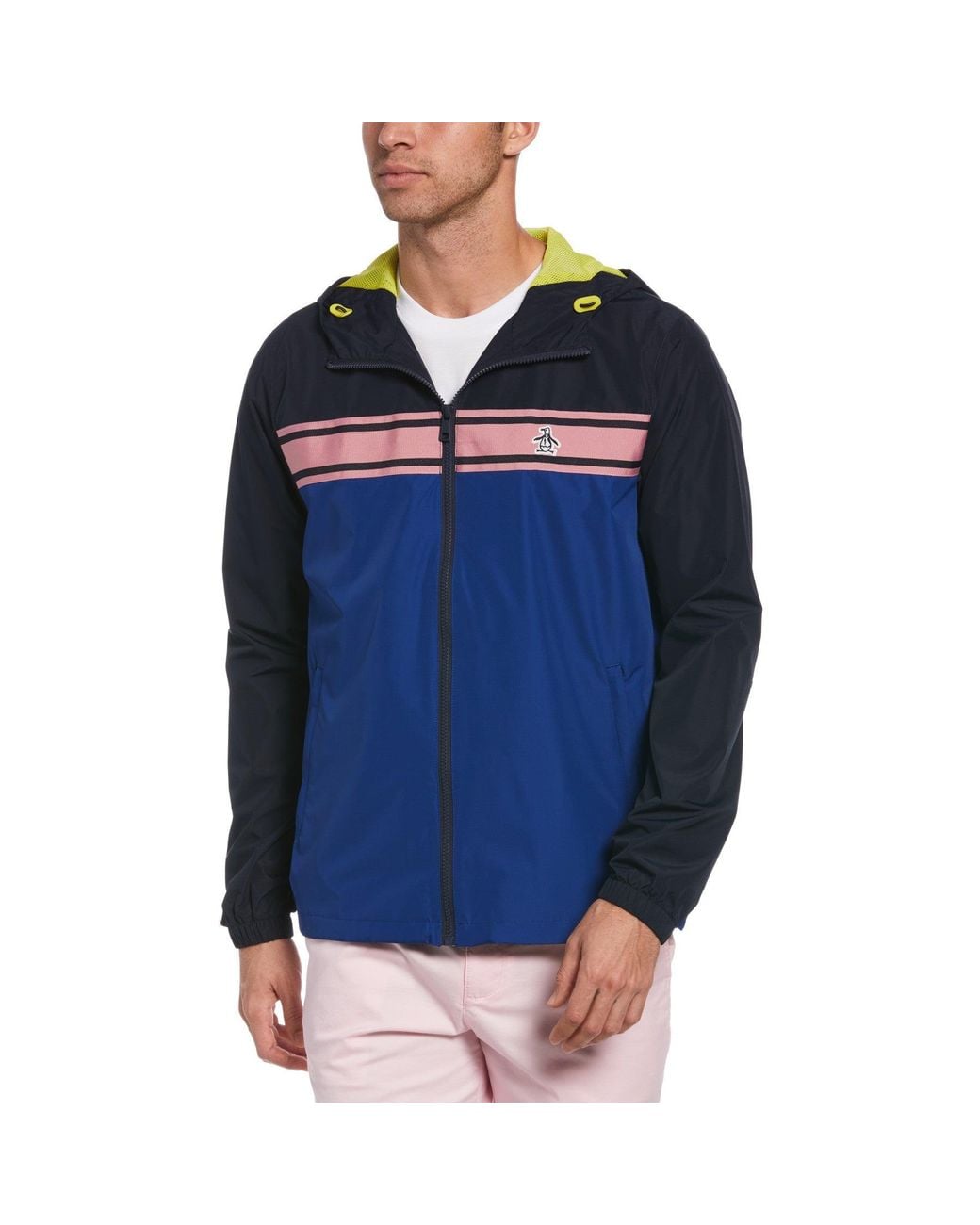 Original Penguin Blue Color Block Lightweight Jacket for men