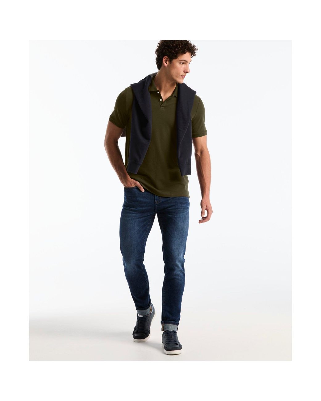 Original Penguin Green Daddy Pique Polo In Dusty Olive for men