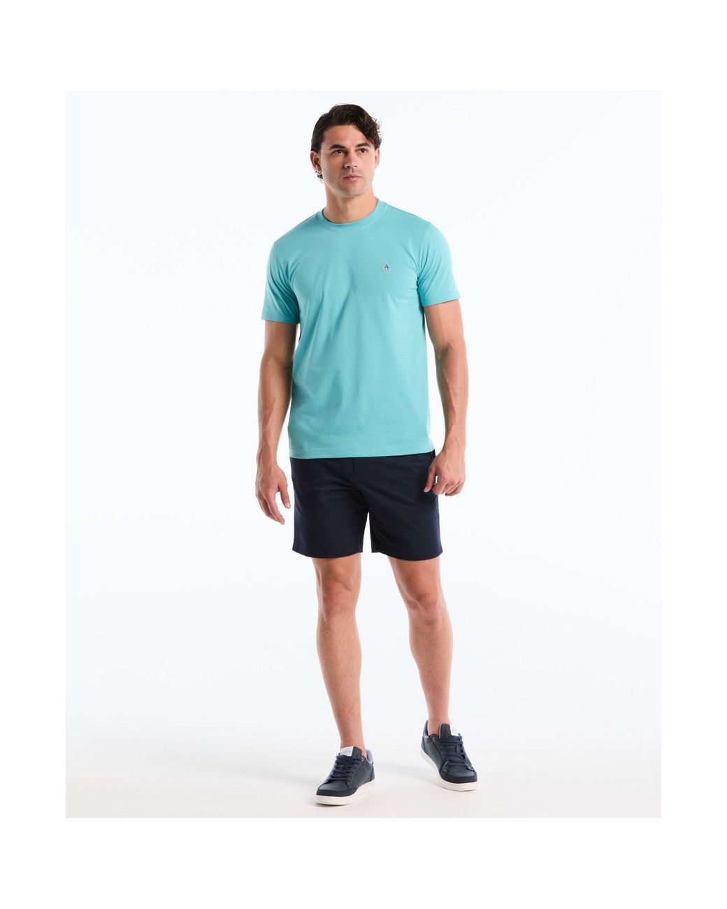 Original Penguin Blue Sticker Pete Logo T-shirt In Aquarelle for men