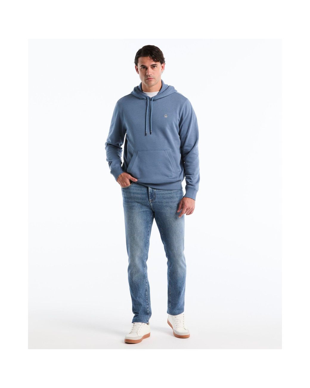 Original Penguin Sticker Pete Hoodie In Copen Blue for men