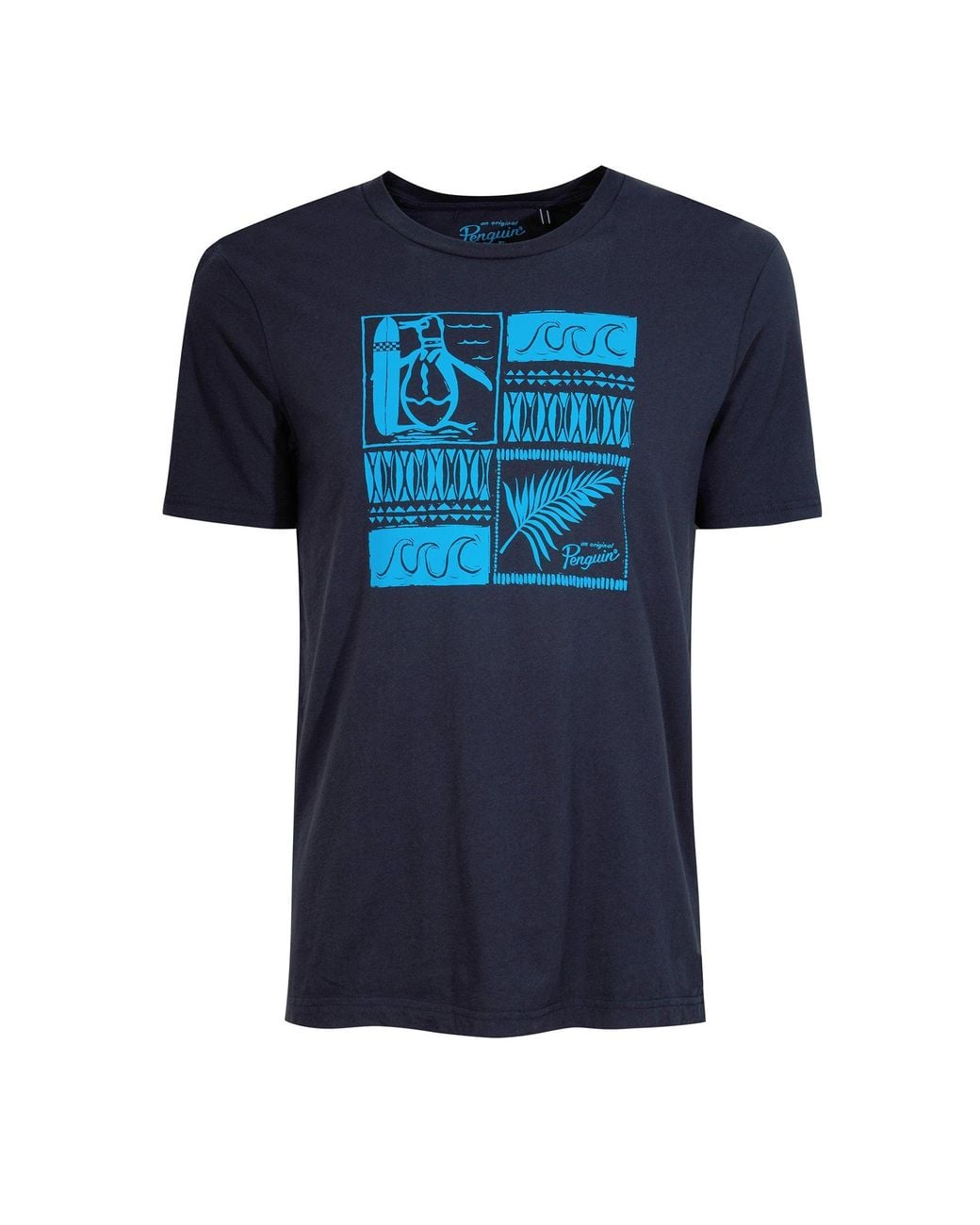 Original Penguin Blue Surf Pete Print Short Sleeve T-shirt In Dark Sapphire for men