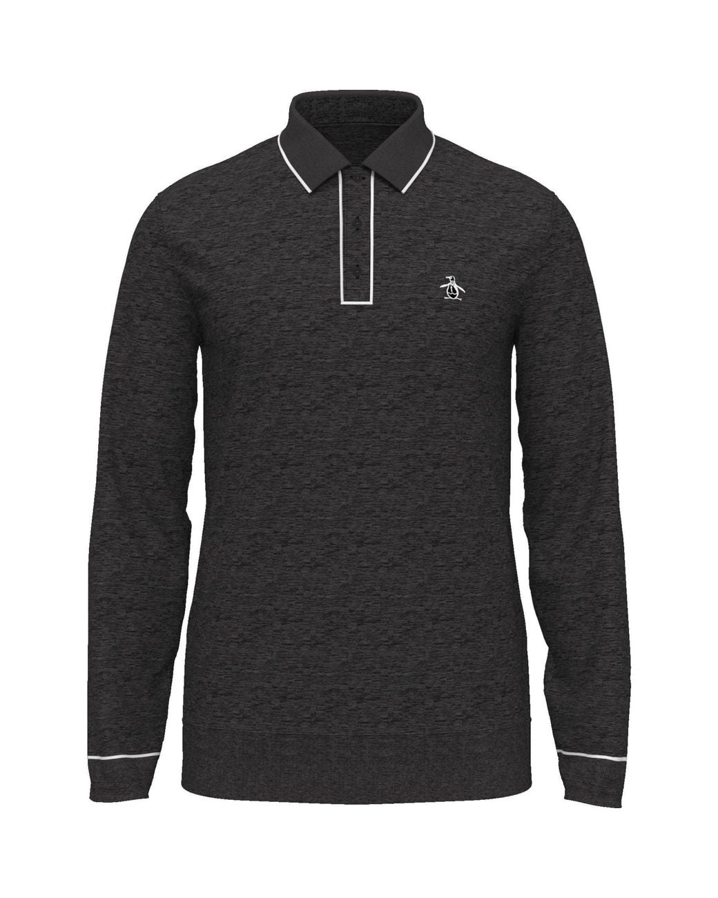 Original Penguin Black The Earl Merino Wool Blend Golf Jumper for men