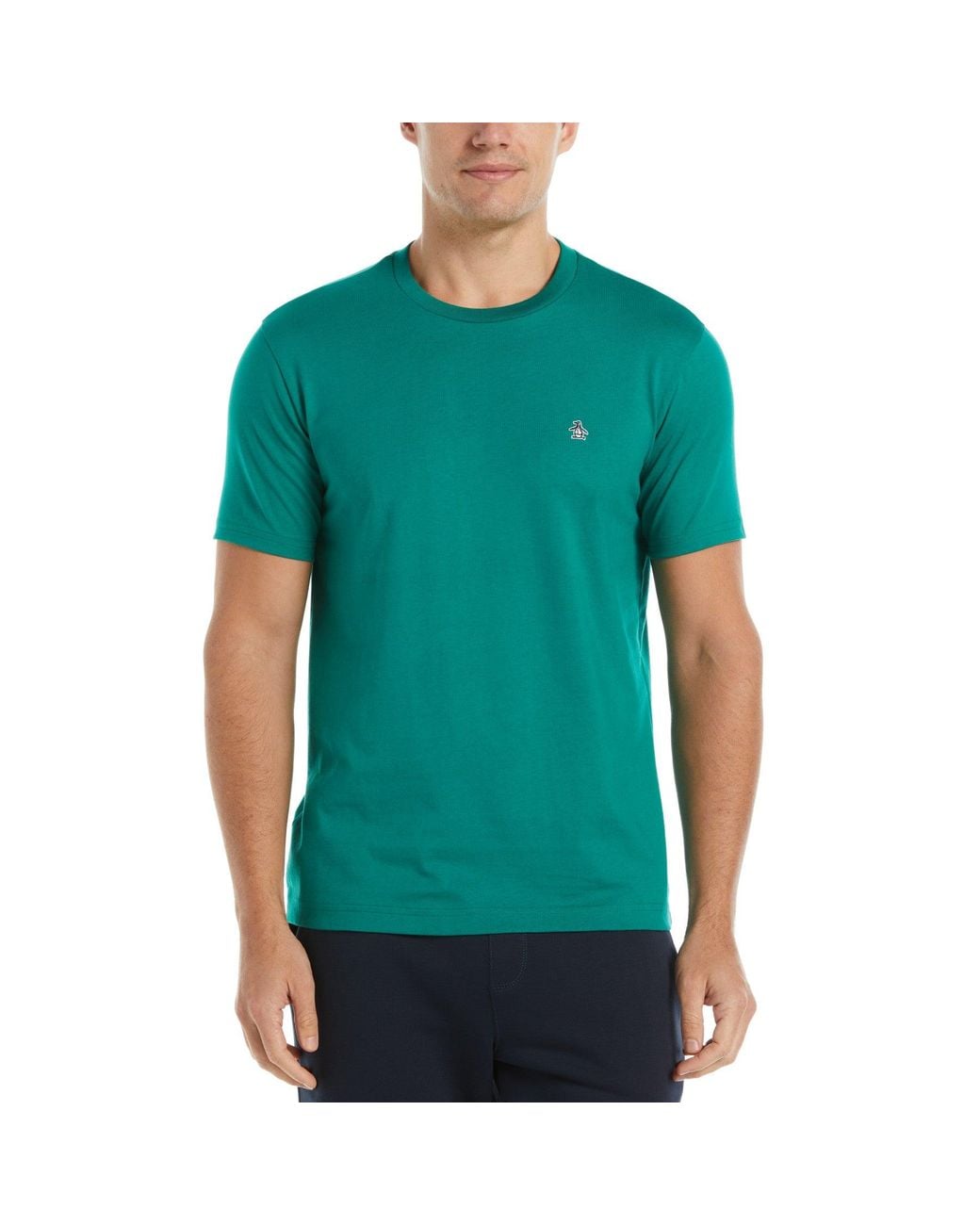 Original Penguin Green Sticker Pete Organic Cotton T-shirt In Shady Glade for men