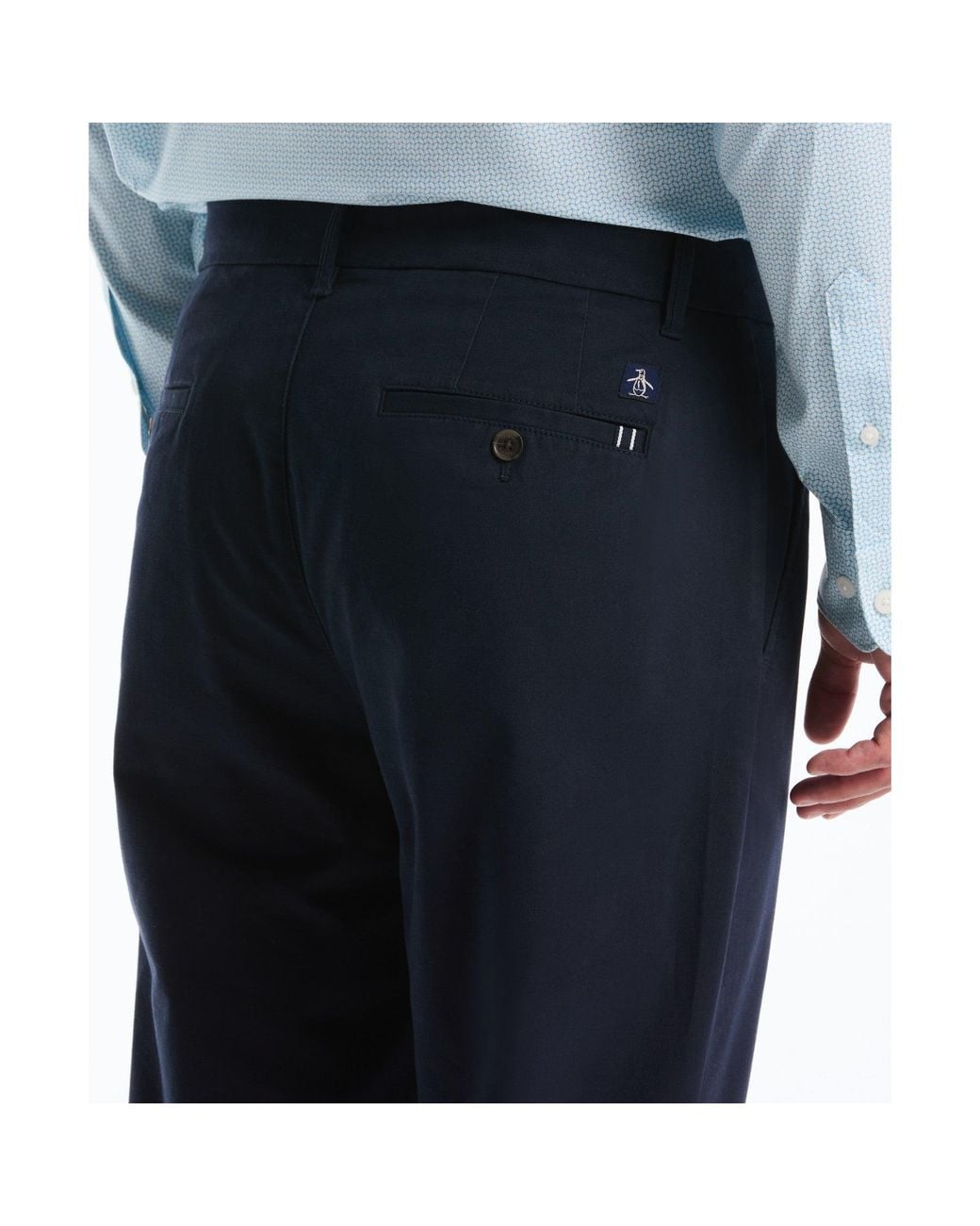 Original Penguin Blue Straight Fit Chinos In Dark Sapphire for men