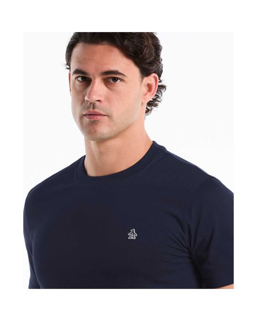 Original Penguin Blue Sticker Pete Logo T-shirt In Dark Sapphire for men
