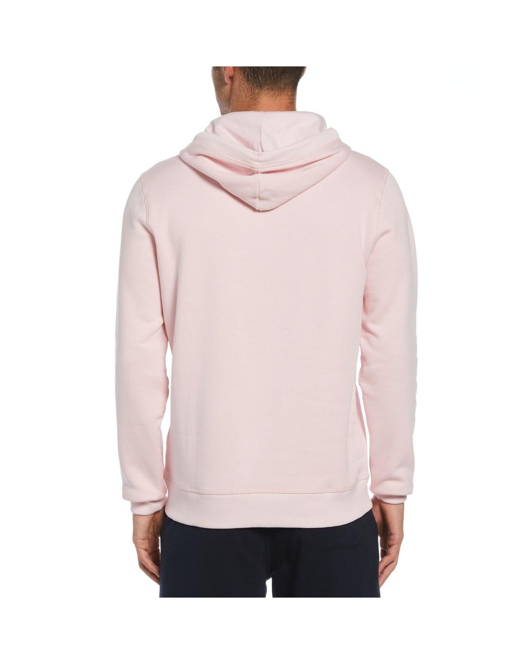 Original Penguin Sticker Pete Fleece Organic Cotton Pullover Hoodie In Parfait Pink for men