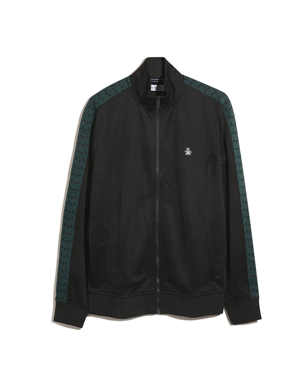 Original Penguin Double Knit Track Jacket In True Black for men