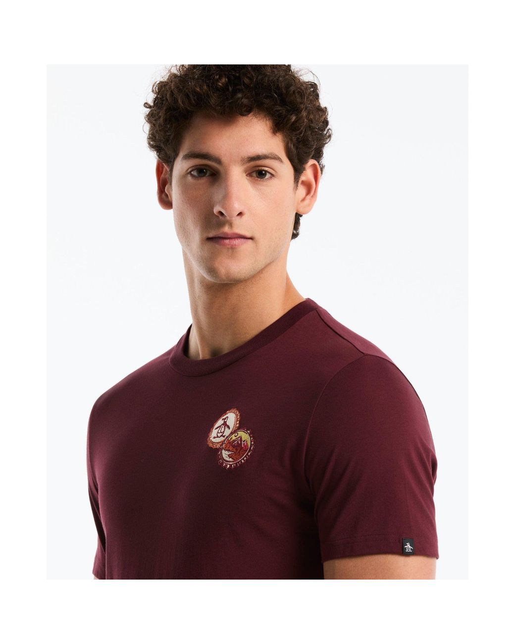 Original Penguin Red Bottle Cap Graphic T-shirt In Port Royale for men