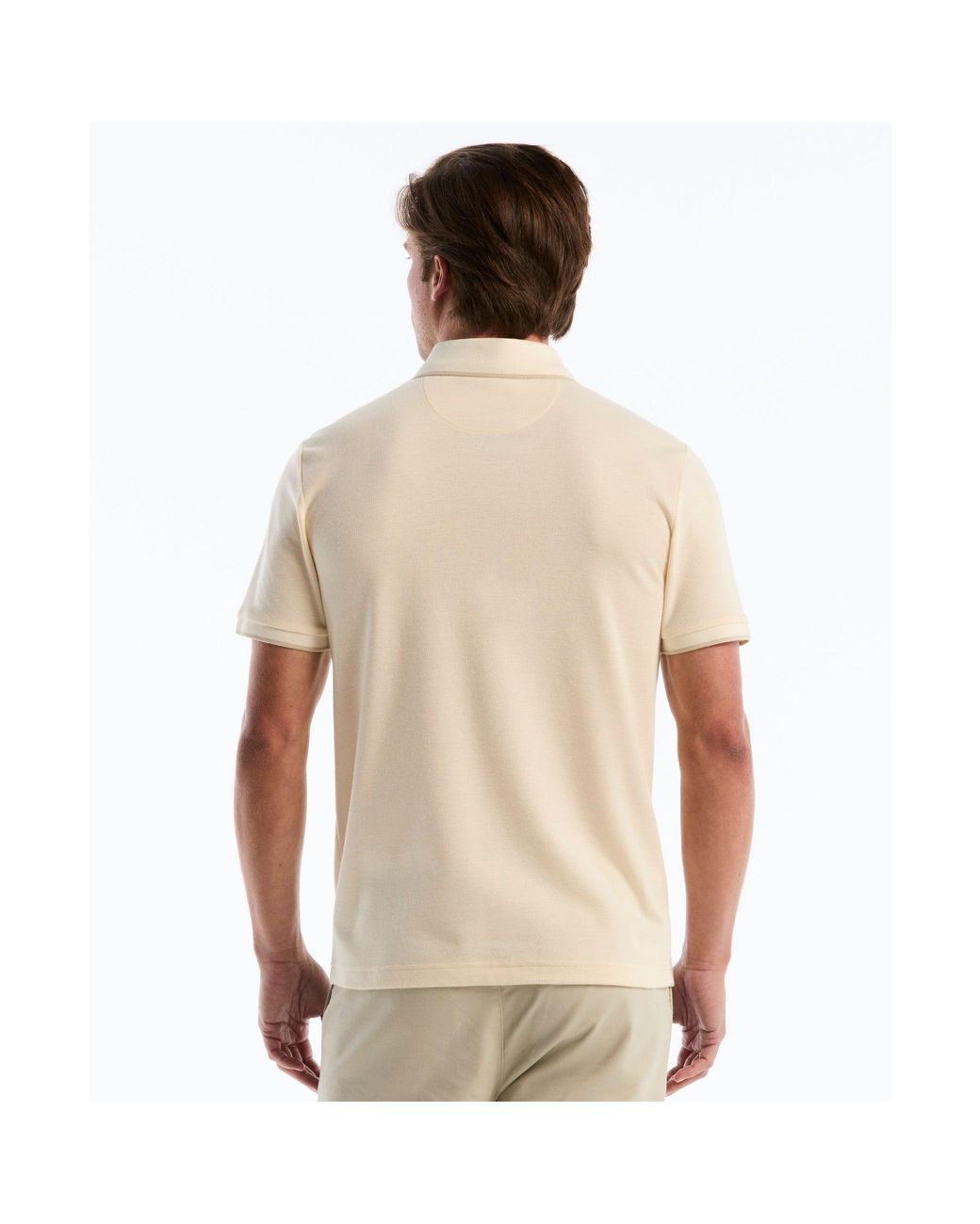 Original Penguin Natural Raised Ottoman Vertical Stripe Polo In Birch for men