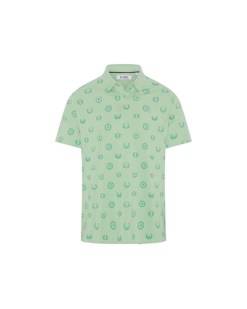 Original Penguin Green Victory Crest Golf Polo In Lichen for men