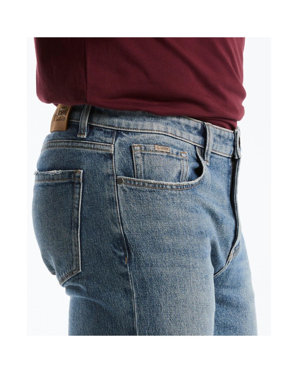 Original Penguin Red Straight Fit Jeans In Light Wash for men