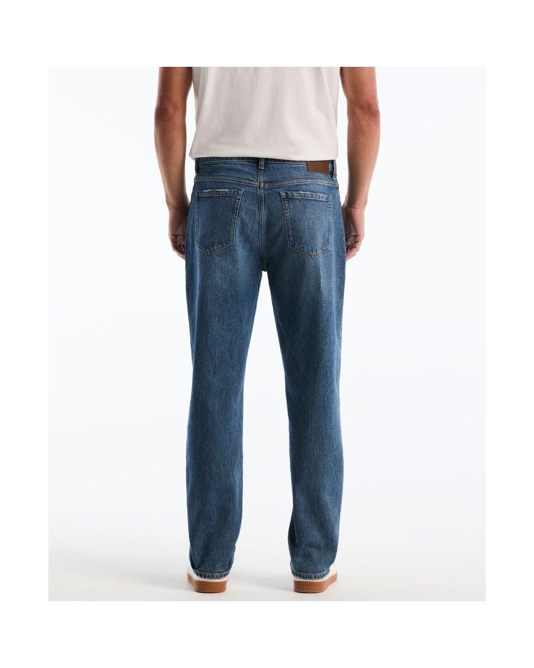 Original Penguin Blue Straight Fit Jeans In Medium Indigo for men