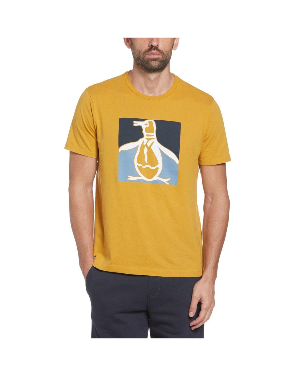 Original Penguin Orange Knit Graphic Pete T-Shirt for men