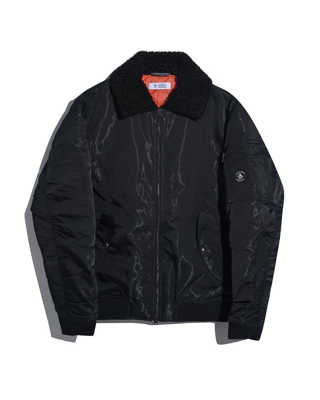 Original Penguin Insulated Aviator Jacket In True Black for men