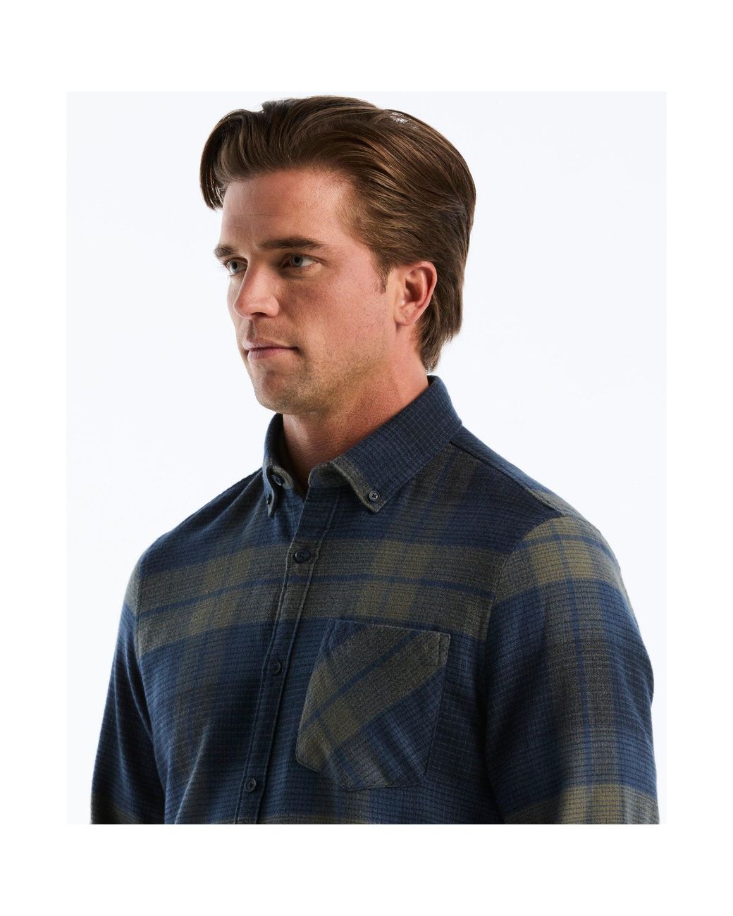 Original Penguin Blue Lightweight Plaid Flannel Shirt In Sargasso Sea for men