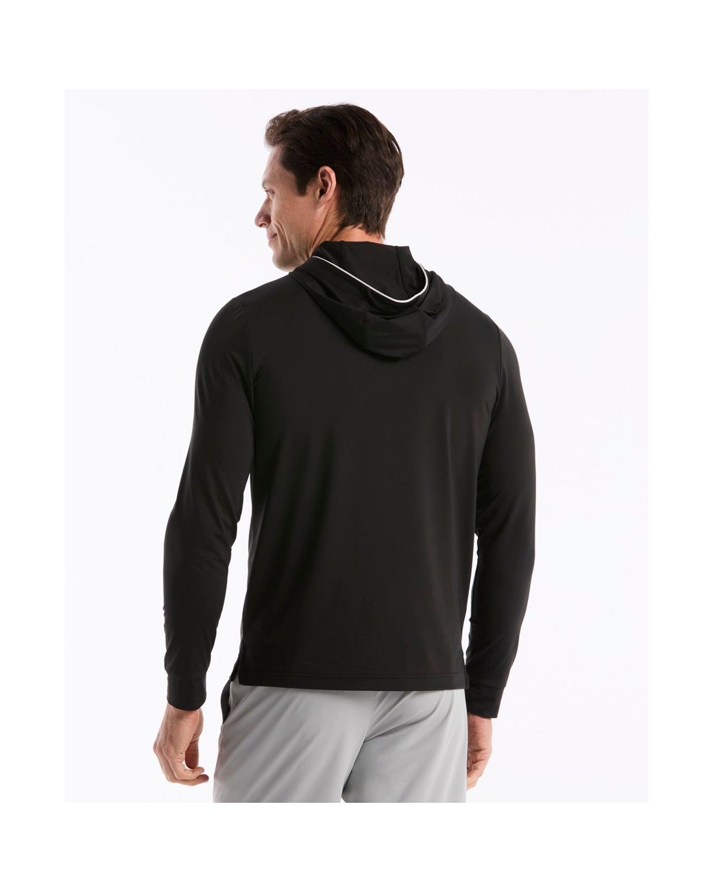 Original Penguin Black Performance Earl Golf Hoodie In Caviar for men