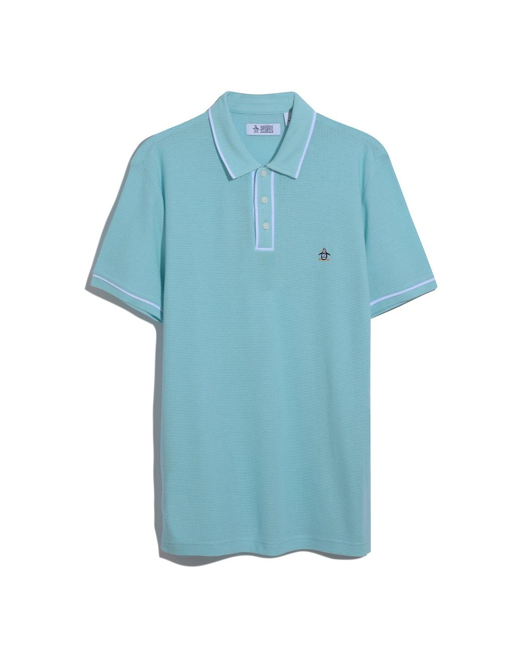 Original Penguin Blue Icons Bentley Mesh Polo Shirt In Plume for men