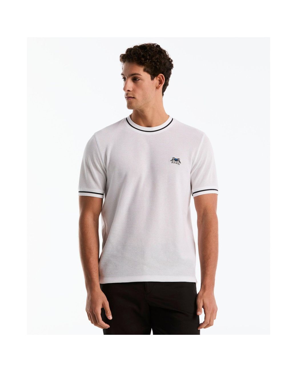 Original Penguin Earl Mesh Pride T-shirt In Bright White for men