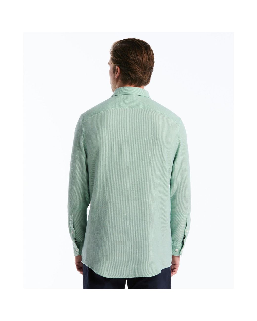 Original Penguin Green Waffle Dobby Shirt In Hemlock for men