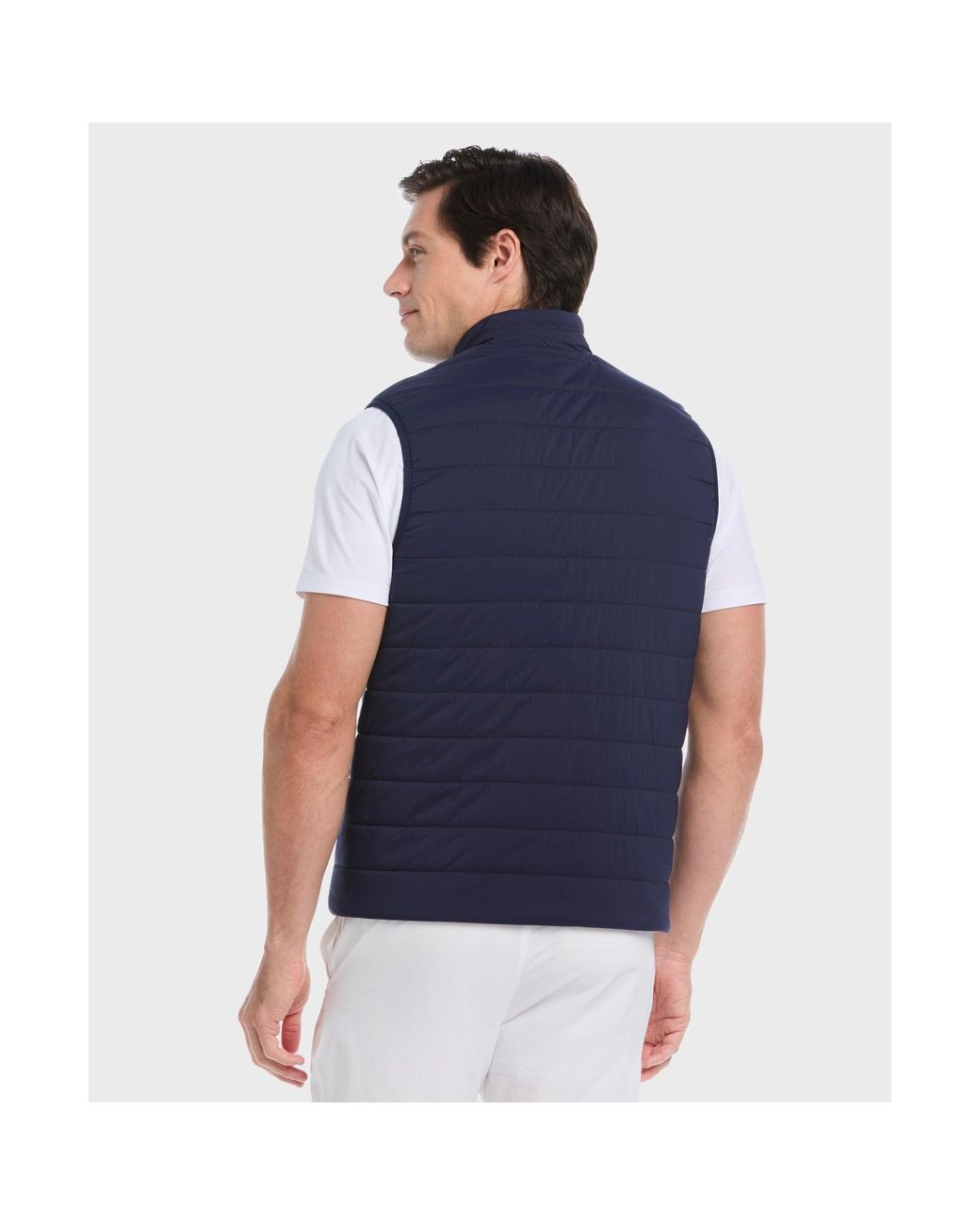 Original Penguin Blue Reversible Insulated Golf Gilet In Black Iris for men