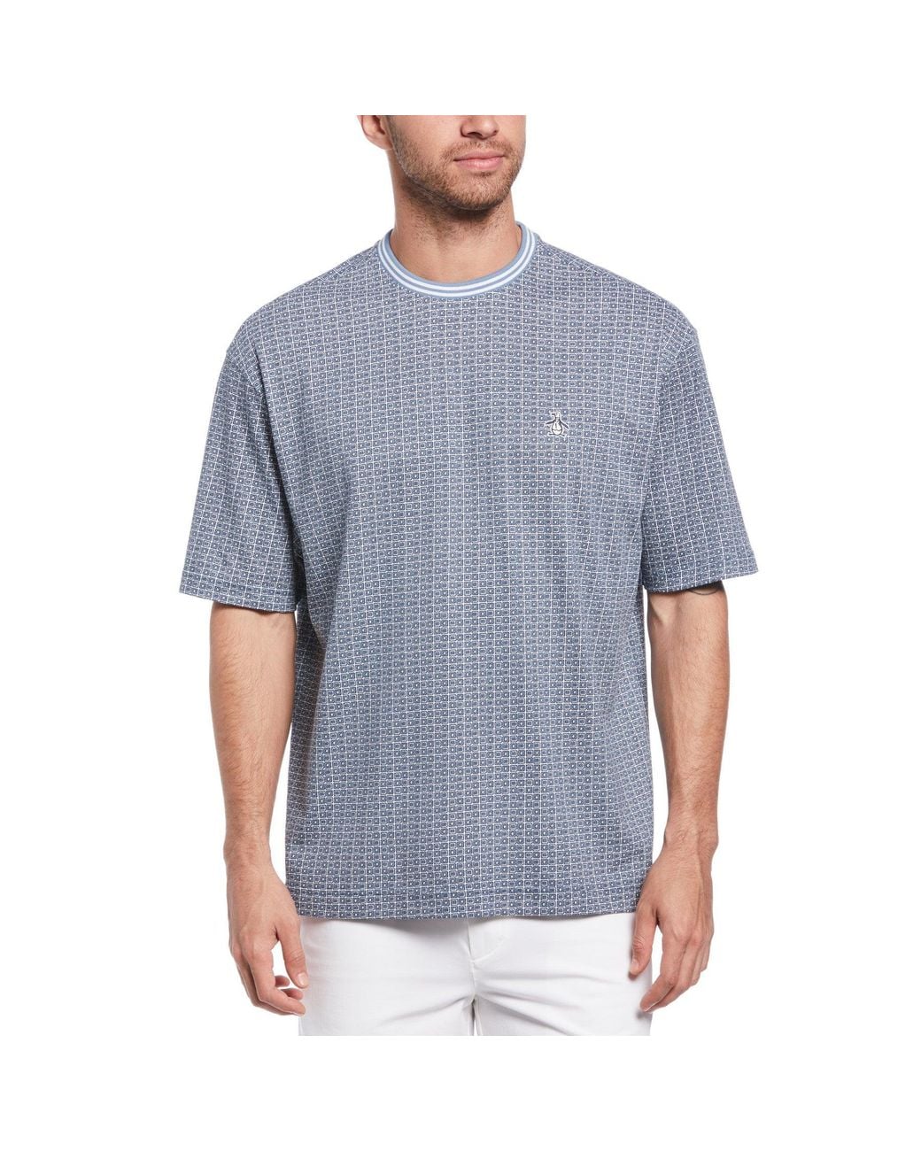 Original Penguin Blue Oversized Organic Cotton T-Shirt for men