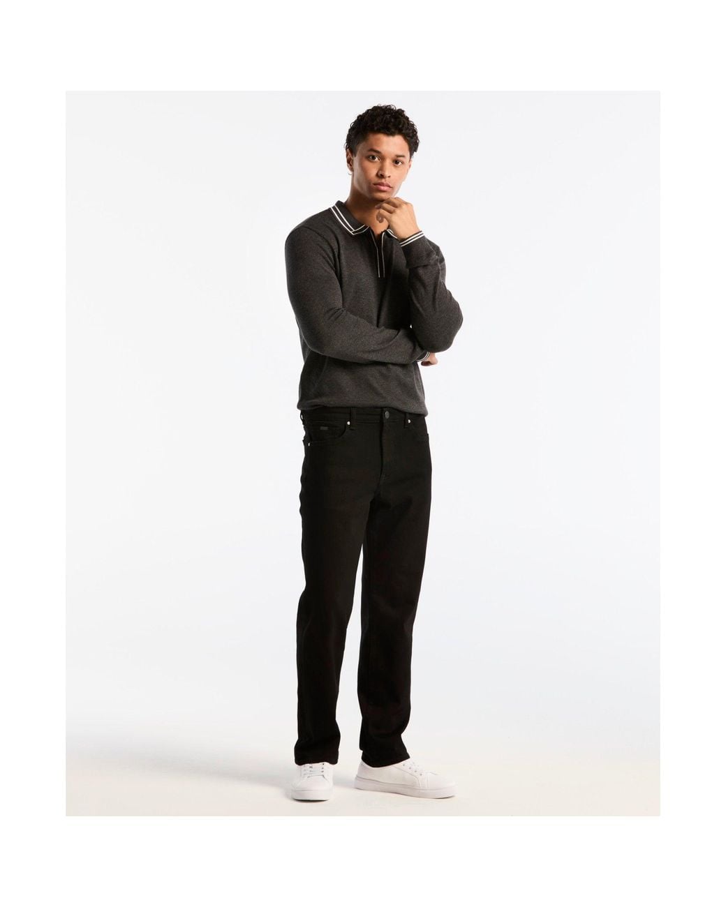 Original Penguin Straight Fit Jeans In Black for men