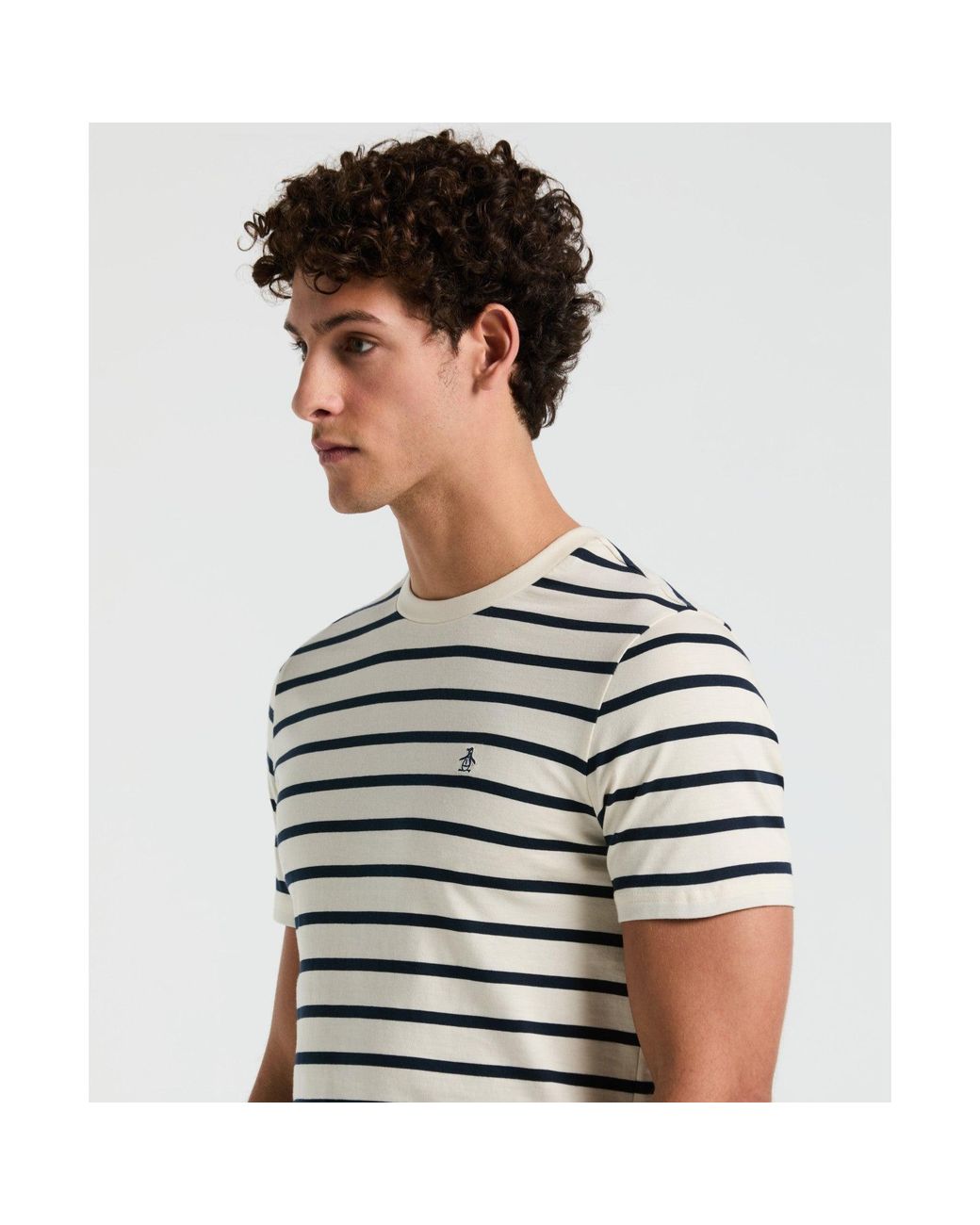 Original Penguin Gray Breton Striped T-shirt In Birch for men