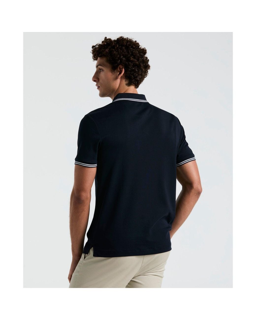 Original Penguin Blue Icons Tipped Polo Shirt In Dark Sapphire for men